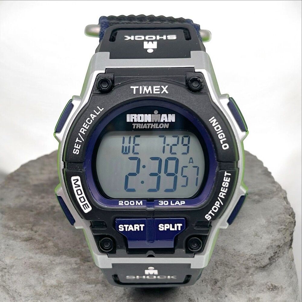 Timex Mens Watch Ironman Triathlon Endure 30 Shock 42mm Indiglo 200M Nylon Strap